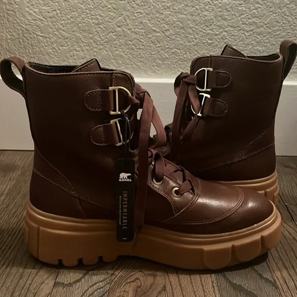 NWT Brown Sorel Caribou X Glossy Lace Boots Women’s Size 9.5 - Picture 5 of 7